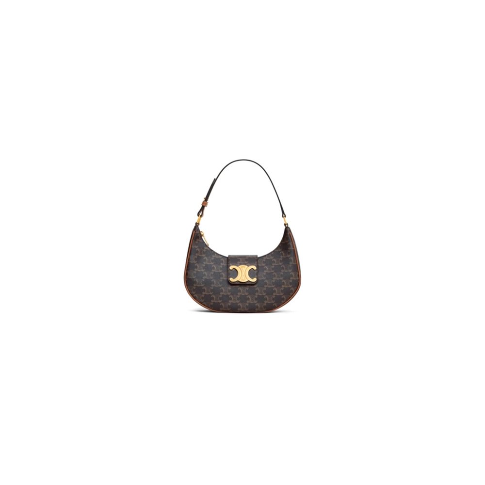 CELINE MEDIUM AVA TRIOMPHE BAG in Triomphe Canvas and calfskin