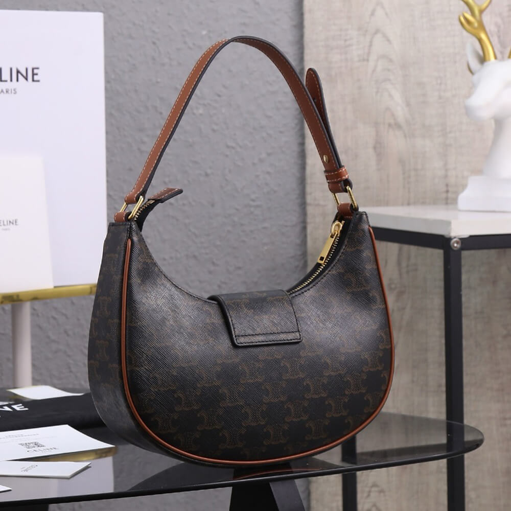 CELINE MEDIUM AVA TRIOMPHE BAG in Triomphe Canvas and calfskin