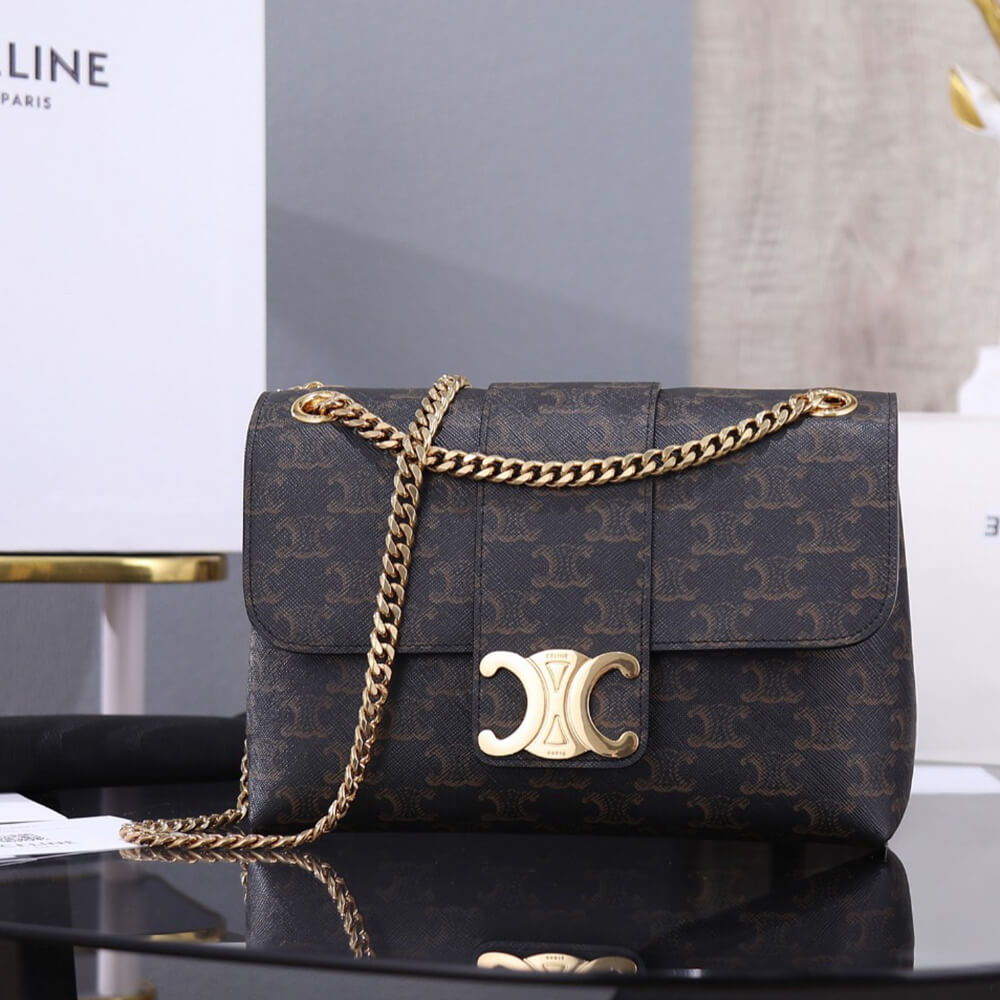 CELINE Medium Celine Victoire Bag in Triomphe Canvas