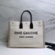 RIVE GAUCHE TOTE BAG IN LINEN AND LEATHER