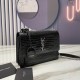 SUNSET MEDIUM CHAIN BAG IN CROCODILE-EMBOSSED SHINY LEATHER