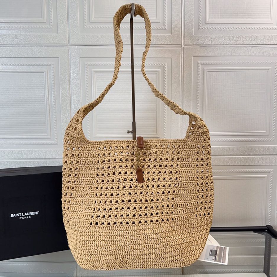 YSL Hobo Crochet bag in raffia and leather