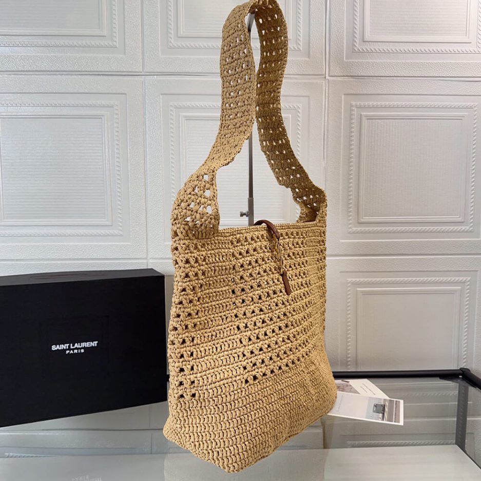 YSL Hobo Crochet bag in raffia and leather