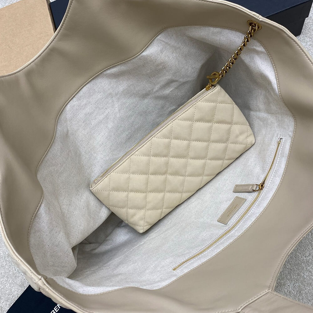 YSL ICARE maxi shopping bag in quilted nubuck suede(HIGH-END GRADE)